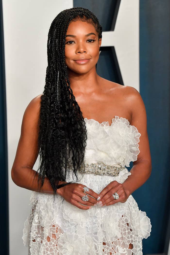 Gabrielle Union arrives at the 2020 Vanity Fair Oscar Party hosted by Radhika Jones at Wallis Annenberg Center for the Performing Arts on Feb. 9, 2020, in Beverly Hills, California