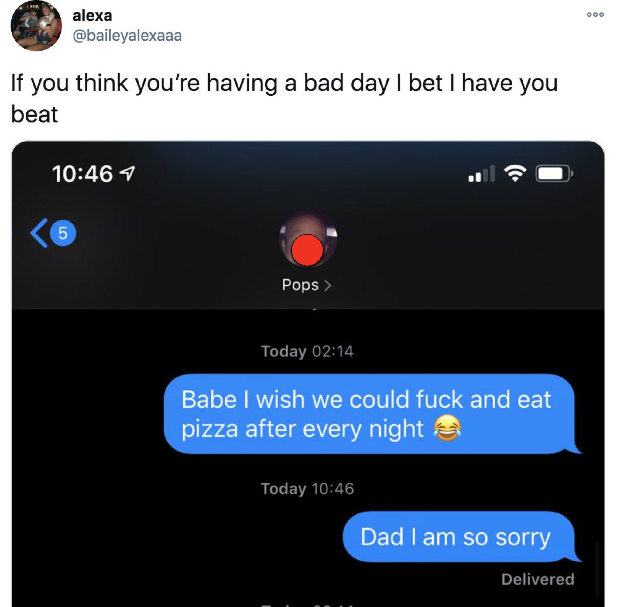 person who accidentally sexted their dad thinking it was their partner