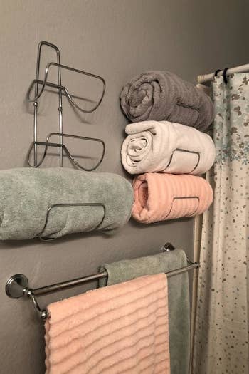 Reviewer photo showing towel racks