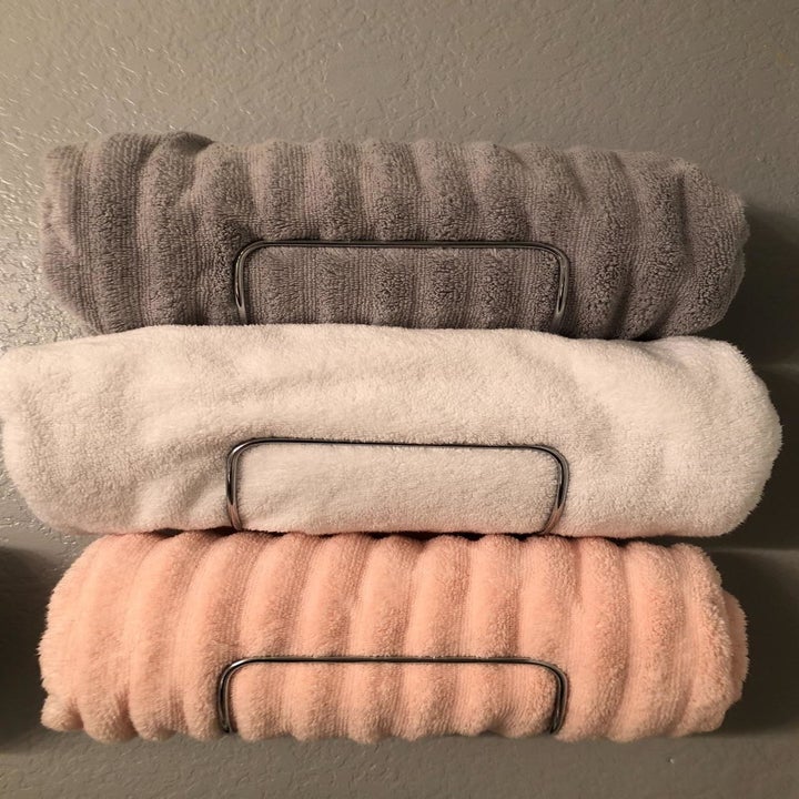 reviewer photo of towel rack 