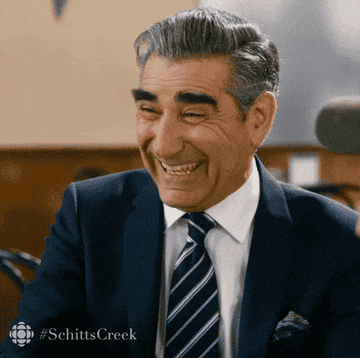 Johnny Rose laughs then gets serious and grimaces on &quot;Schitt&#x27;s Creek&quot;