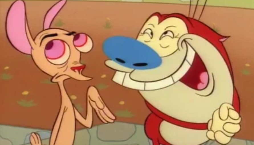 Ren and Stimpy stand together
