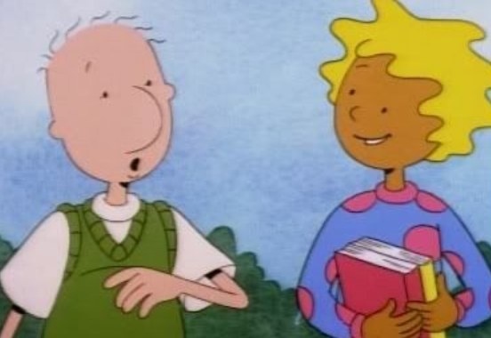 Doug and Patty looking at each other