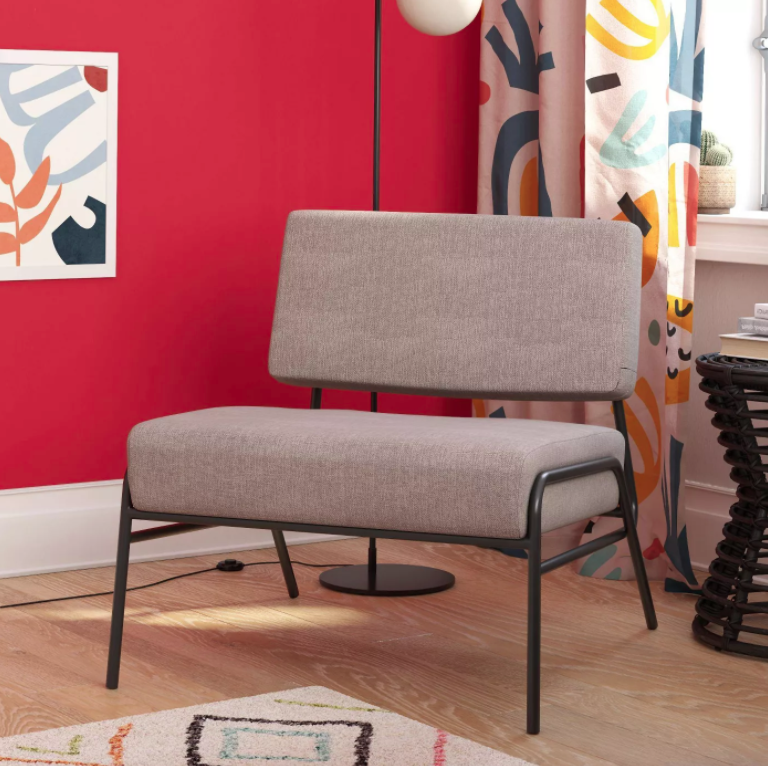 The wide accent chair in gray