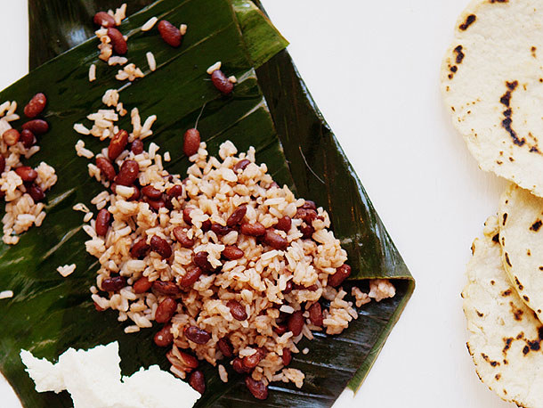 Rice and beans in Nicaragua, known as &quot;gallo pinto.&quot; 