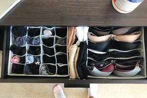 reviewer photo showing underwear and sock organizer in their dresser drawer