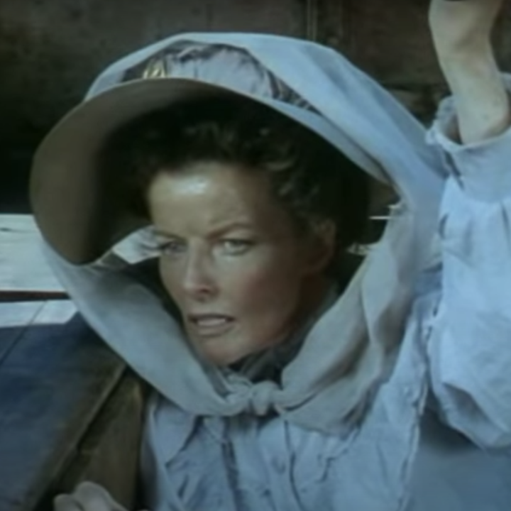Kate Hepburn in the trailer for "The African Queen"