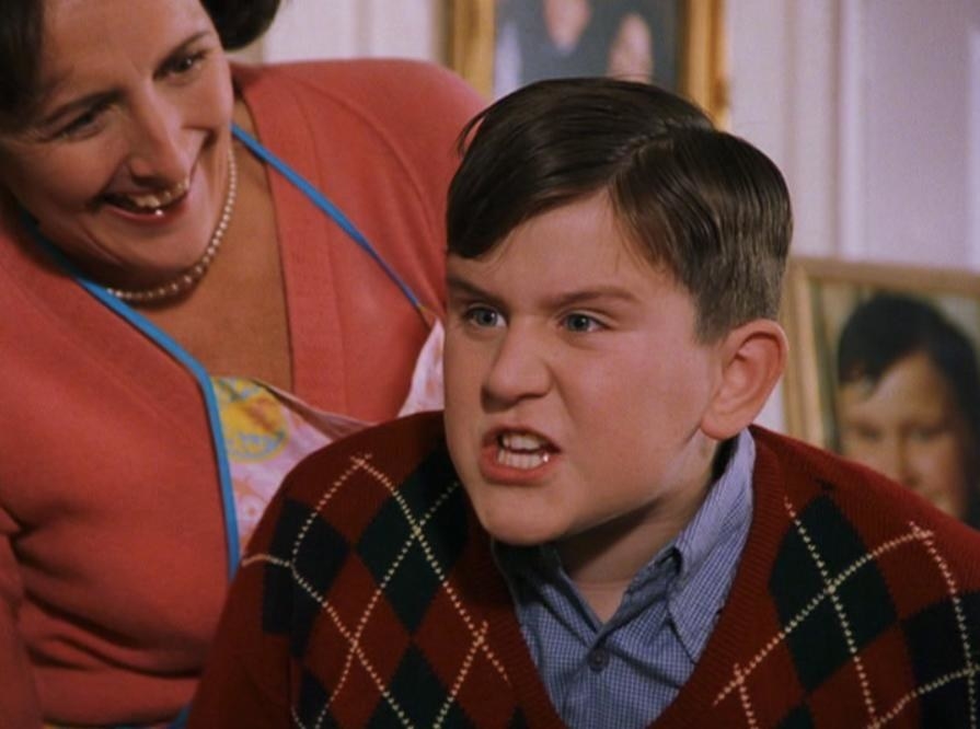 Dudley Dursley yelling at his dad about presents 