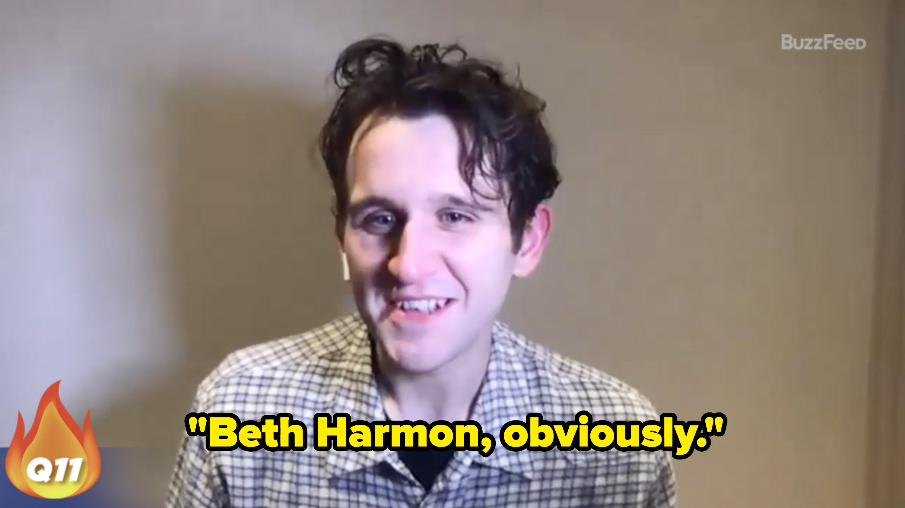 Harry Melling saying &quot;Beth Harmon, obviously&quot;