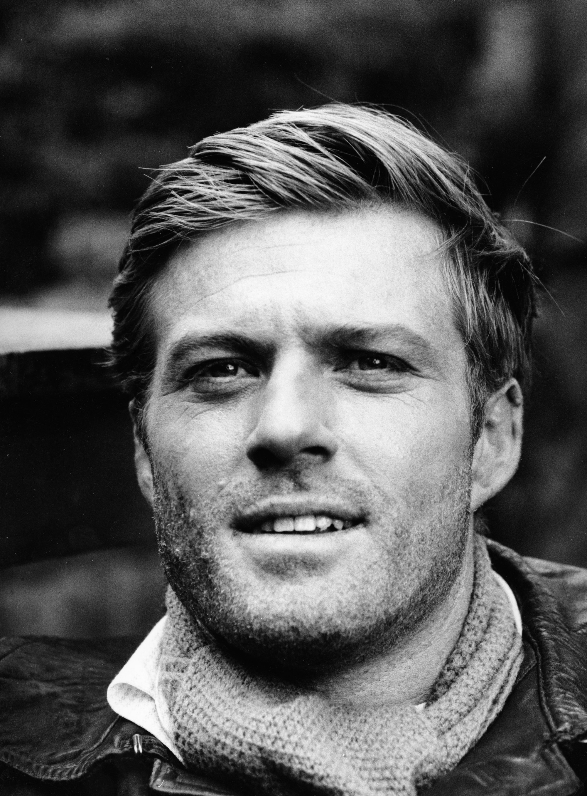 black and white photo of Redford
