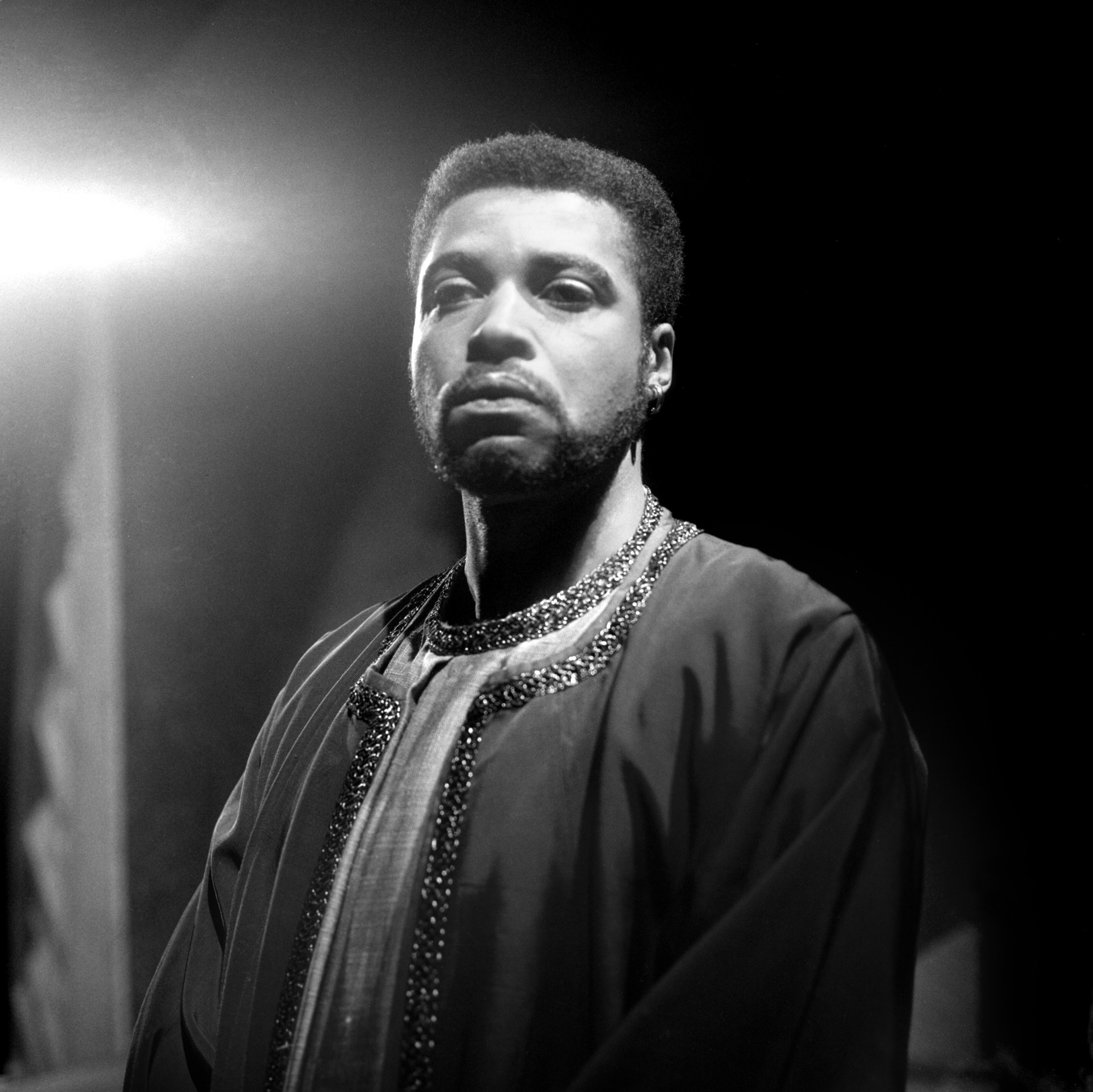 James Earl Jones with a beard and dressed as Othello