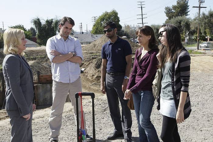 An image of the cast of "Parks and Rec"