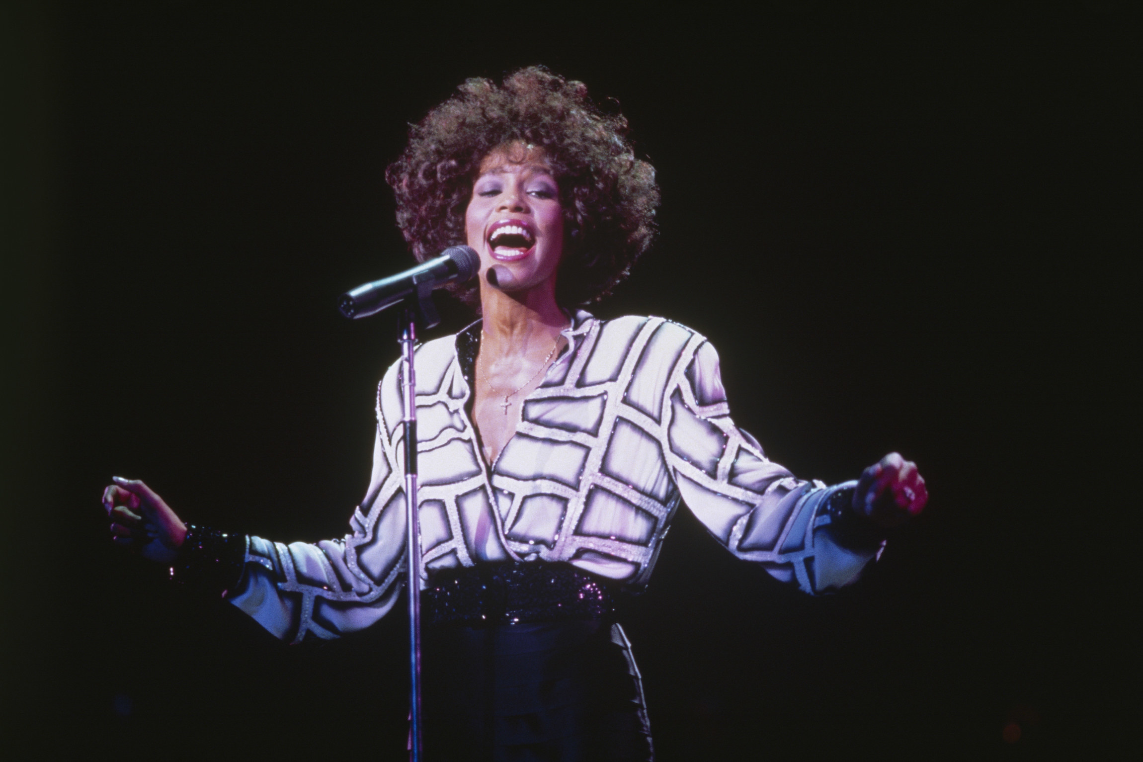American Singer Whitney Houston on Stage