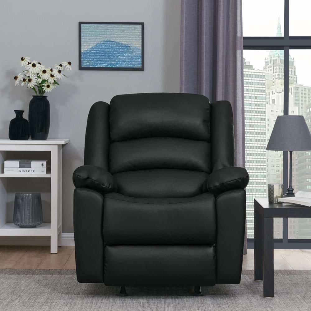 Black recliner sofa
