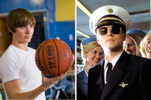 A still from Catch Me If You Can next to a still from 17 Again