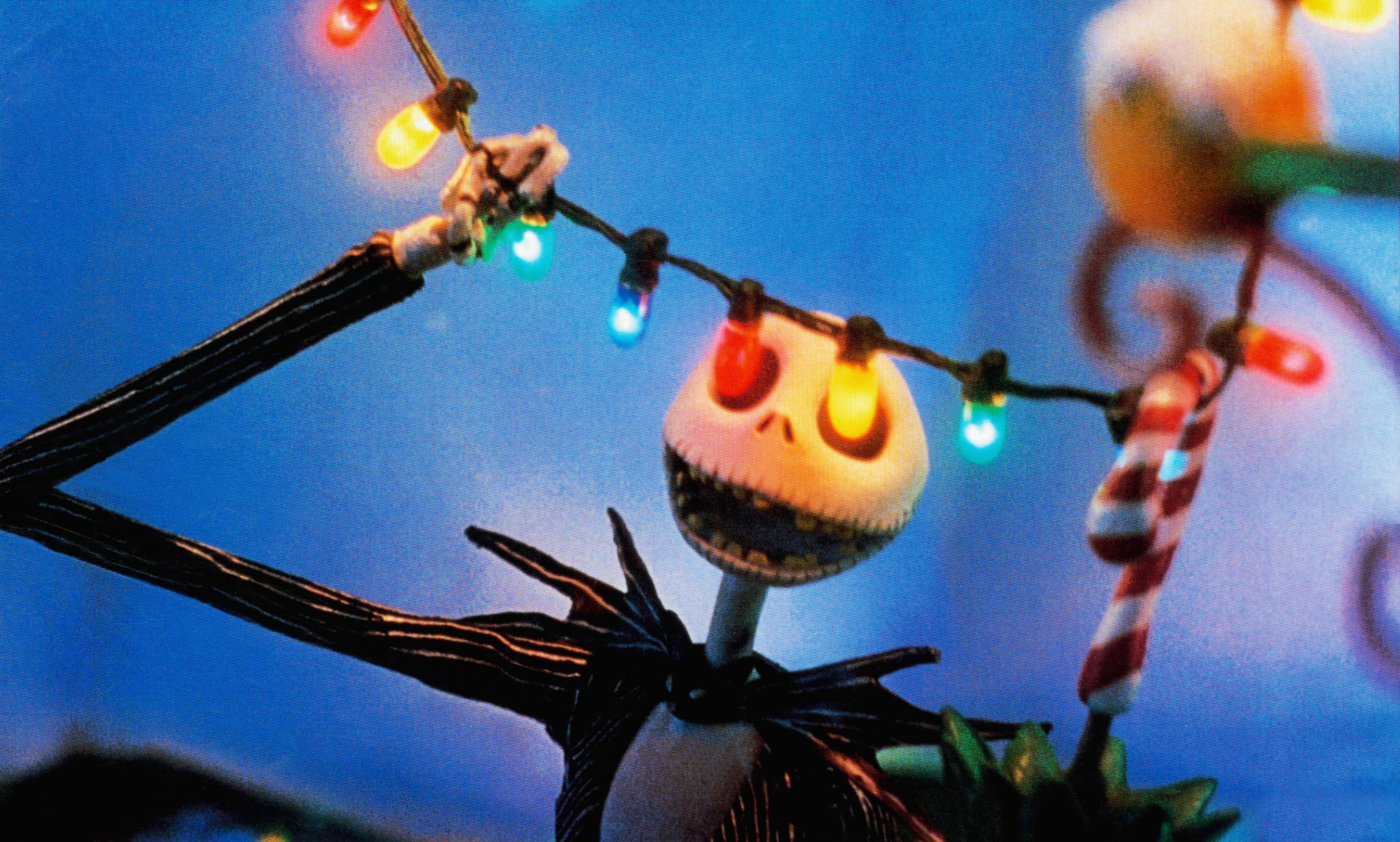Jack Skellington holds Christmas lights in "The Nightmare Before Christmas"