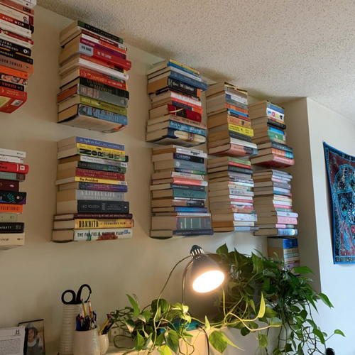 Ten hidden bookshelves holding books