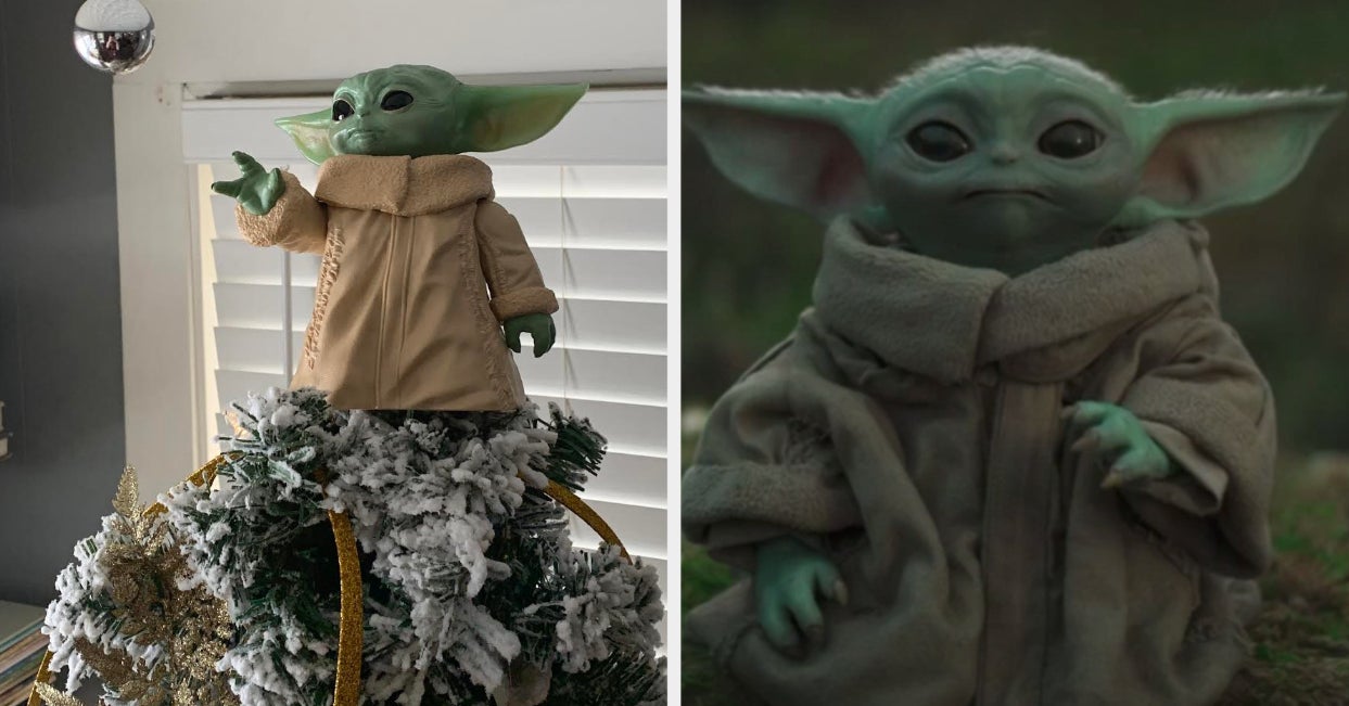 People Are Using Baby Yoda As A Tree Topper Digital, digital art, artwork, illustration, drawing, digital painting. people are using baby yoda as a tree topper