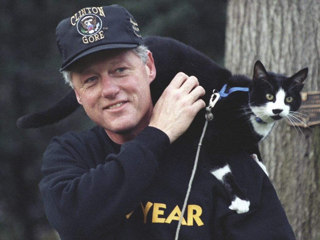 Bill Clinton with his cat, Socks