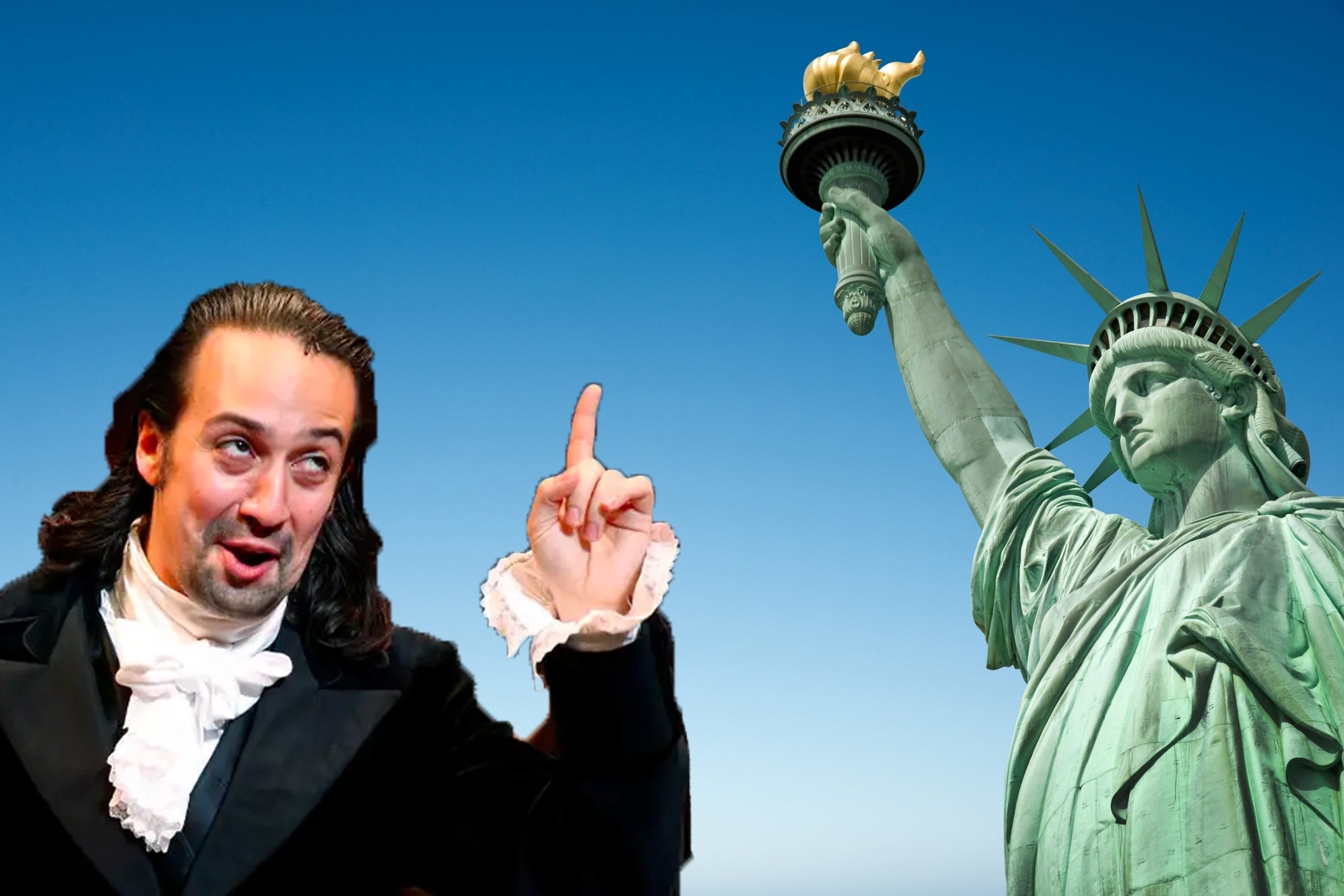 Hamilton and Statue of Liberty