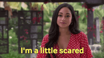 GIF of a woman saying, &quot;I&#x27;m a little scared.&quot;