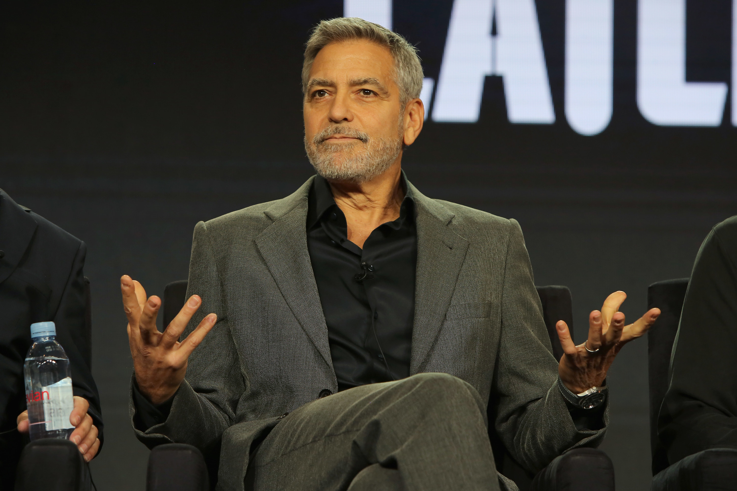 George Clooney of &#x27;Catch 22&#x27; speaks onstage during the Hulu Panel