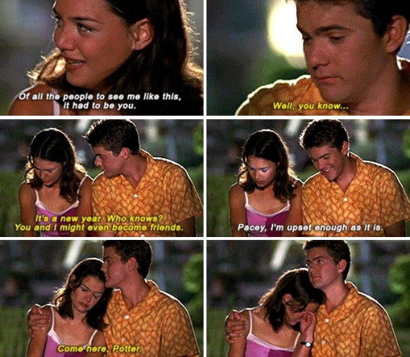 Pacey comforts a crying Joey