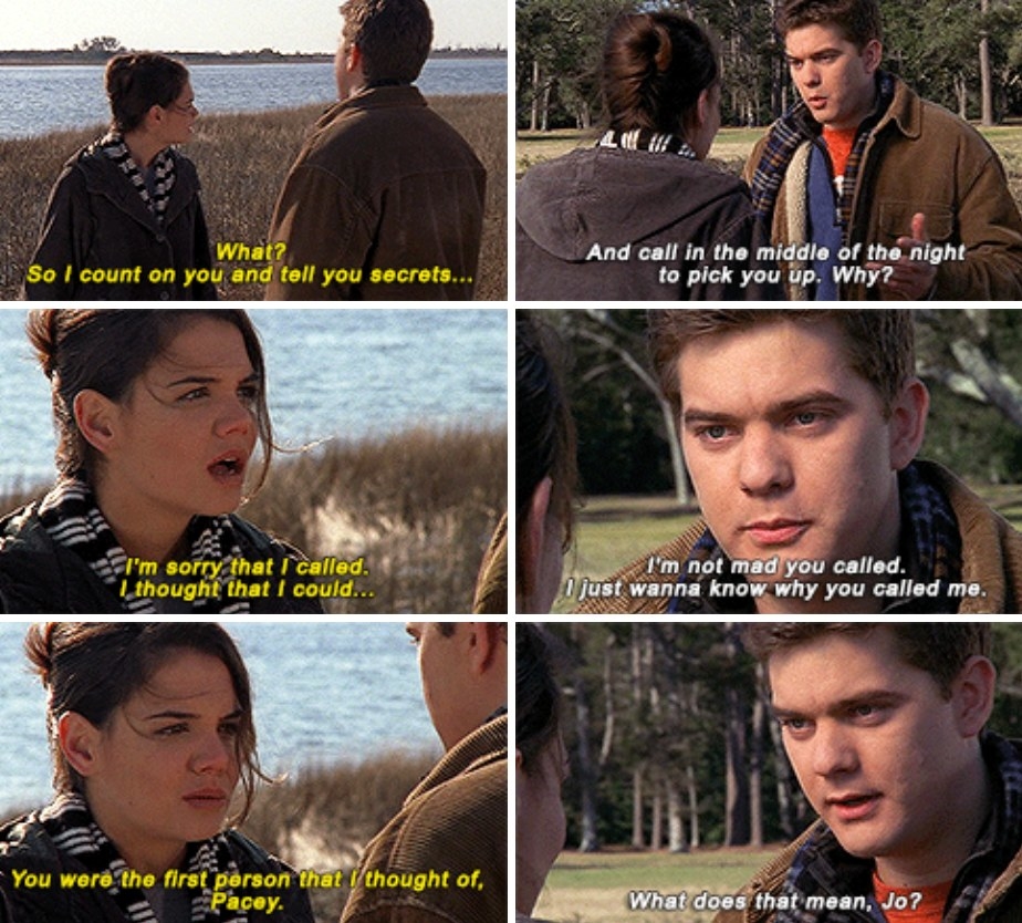 Pacey and Joey talk about the meaning of their relationship