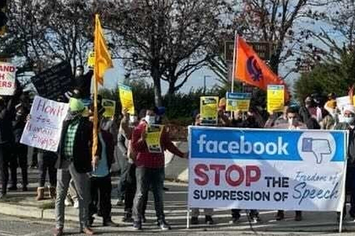 Sikhs rallying in front of Facebook HQ
