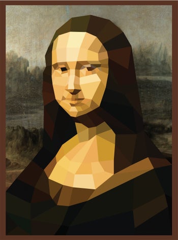 a mona lisa page in the paint by sticker book