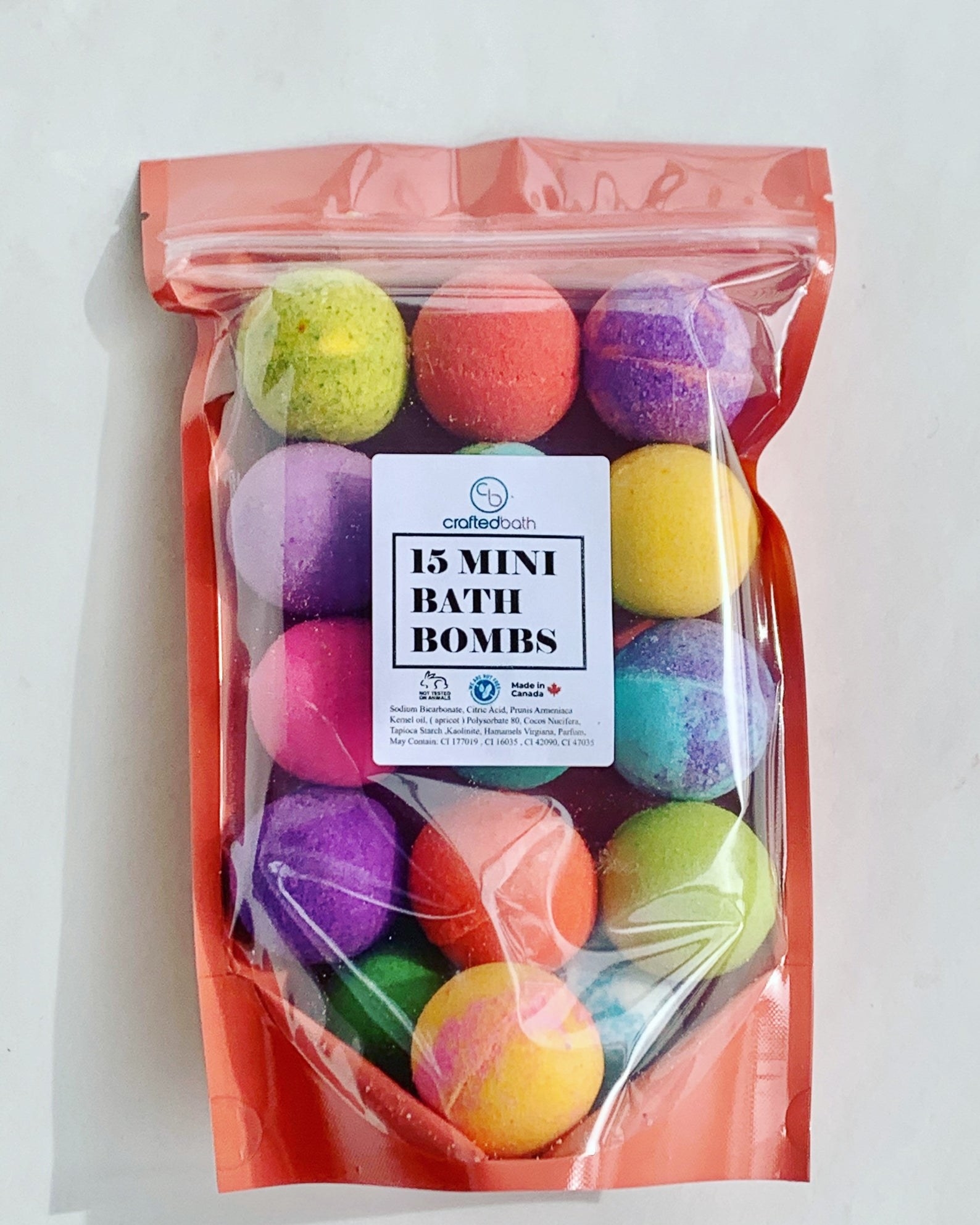 bag filled with bath bombs