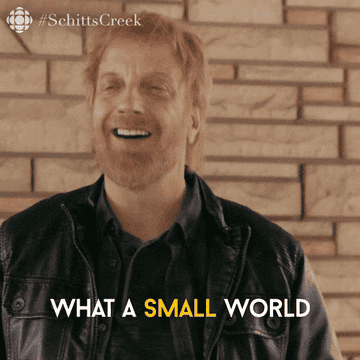 A gif of a guy saying &quot;What a small world.&quot;