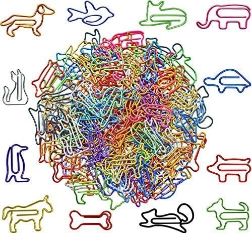 the various animal shape paper clips