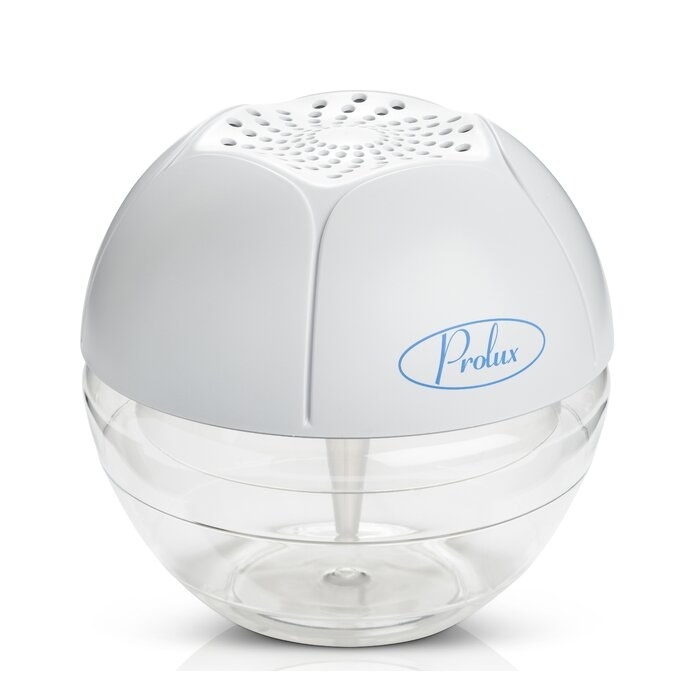 the round plug-in air purifier with a clear water bowl at the bottom