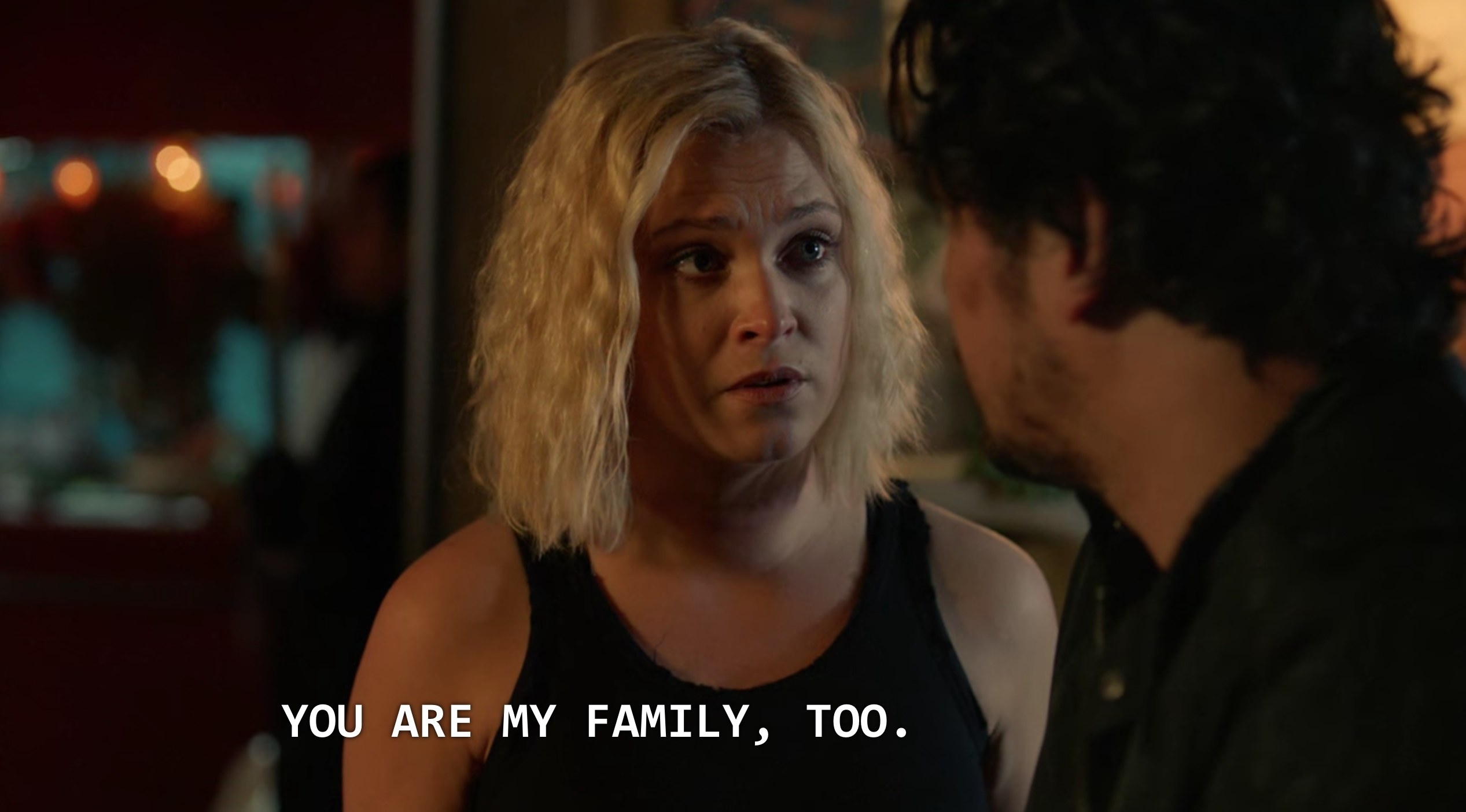 Clarke saying, &quot;You are my family, too&quot;
