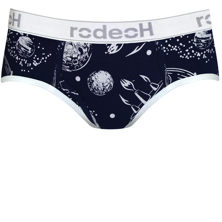 the blue and white Outerspace briefs 