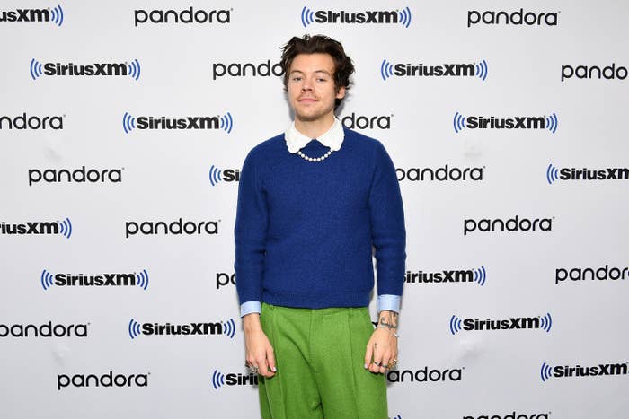 Harry Styles visits SiriusXM Studios on March 02, 2020 in New York City