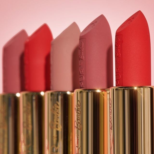 Five lipsticks from the Barbie / PUR collection