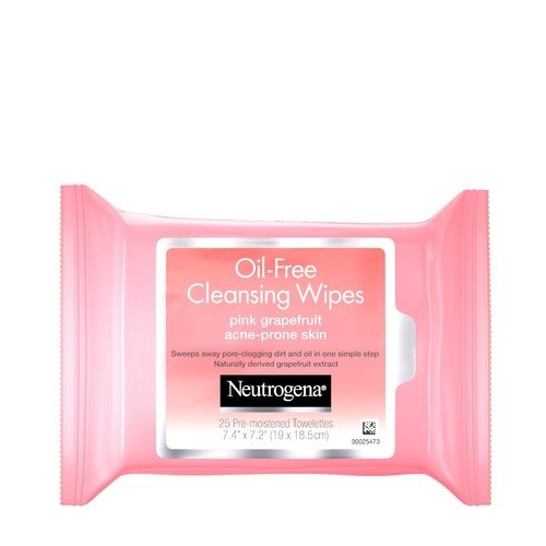 pink packaging of grapefruit scented cleansing wipes