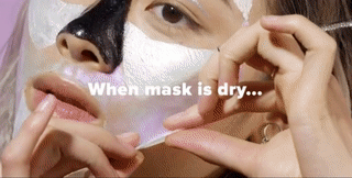 Person peeling off masks