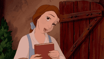 Belle from &quot;Beauty and the Beast&quot; with a book