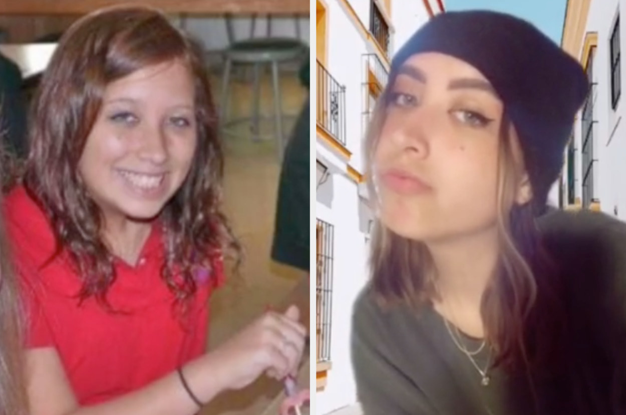 A TikToker as a tween vs. her as a young adult