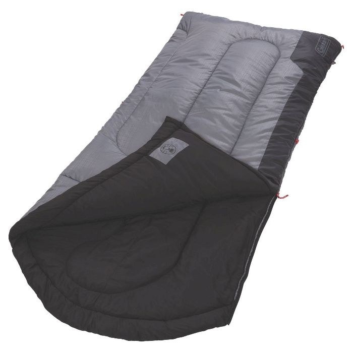 Grey and black sleeping bag