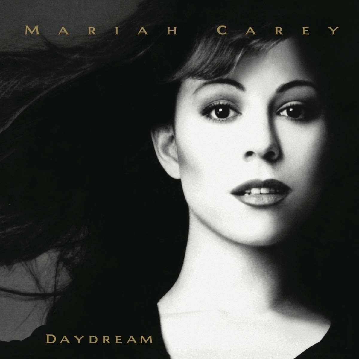 The black and white cover for Day Dream which has a close-up of Mariah&#x27;s face