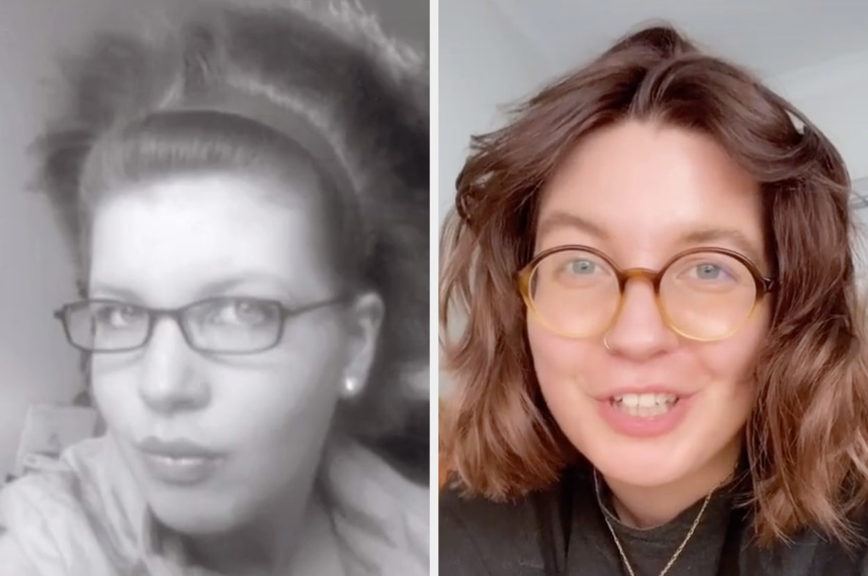This TikToker shares selfies as a teen when she looked like an adult vs. her now as an adult, looking a lot younger