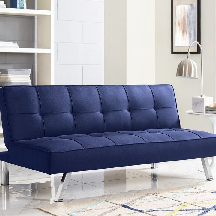 The convertible couch in the "couch" position, with the back at a 90 degree angle