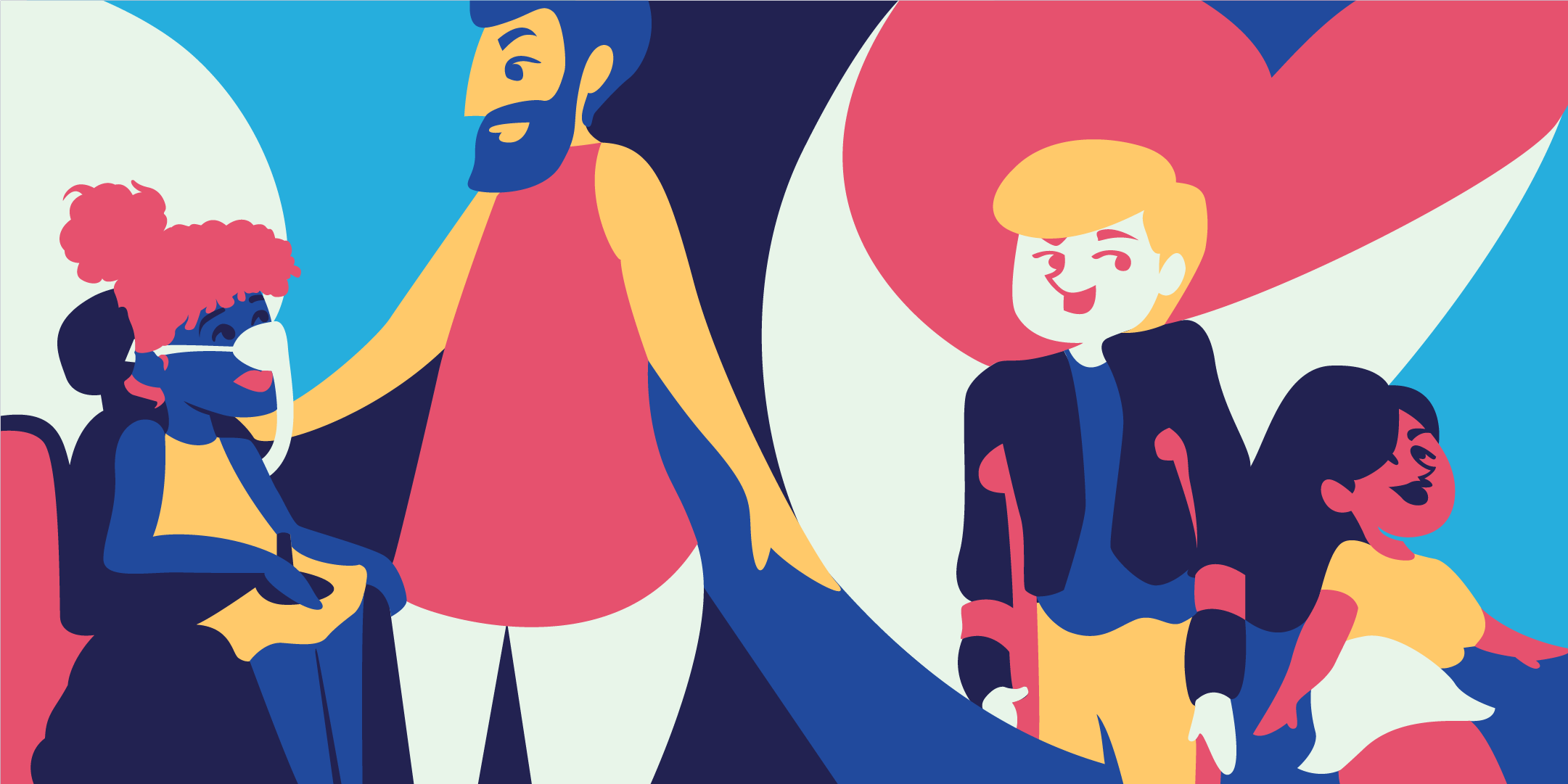 A colourful illustration of people with disabilities.