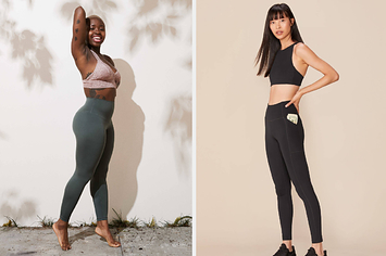 Old Navy High-Waisted Elevate 7/8-Length Colour-Block Leggings, 19 Leggings  You Can Score For Under $50 Right Now