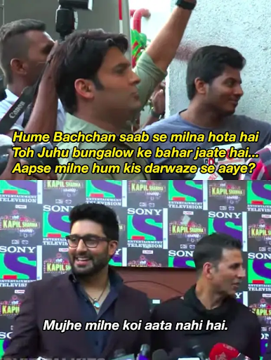 An exchange from an episode of comedy nights with kapil