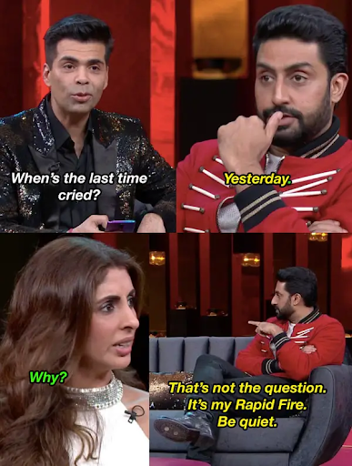 An exchange from an episode of koffee with karan